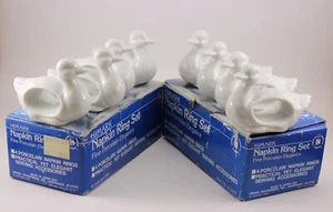 Juego de 8 servilletas vintage de pato blanco con soportes primavera Pascua Japón Himark - Imagen 1 de 10
