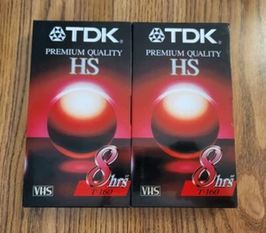 2 TDK Premium Quality HS Blank Tape/Media 8-Hours VHS Video (EP) T-160HSBH New - Picture 1 of 7