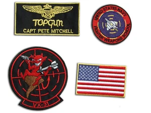 Captain Pete Mitchell TOP G. New Movie NAVY VX31 Squadron Patch Set - Picture 1 of 2