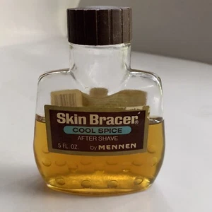 Vtg Mennen Skin Bracer Cool Spice After Shave 5 Oz Glass Bottle Approx 60% Full - Picture 1 of 4