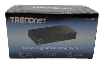 TRENDnet TEG-S83 8-Port Gigabit Desktop Switch New Sealed - Image 1 of 4