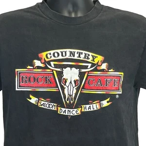 Vintage 90s Country Rock Cafe T Shirt Saloon Dance Hall Bar Music Black M Medium - Picture 1 of 8
