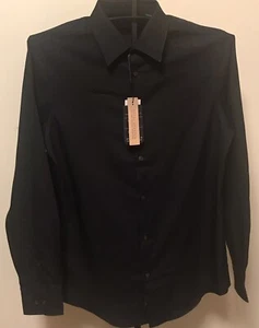 Perry Ellis NWTs Black Stretch Long Sleeves Button Up Shirt Size S/P/CH. - Picture 1 of 6