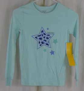 Calvin Klein Girls' 2 Piece Pajama Set Stars Blue Size 10 - Picture 1 of 4