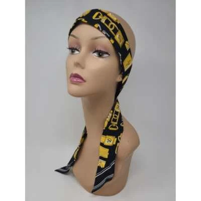 AUTÉNTICA bufanda ajustada Louis Vuitton negra dorada LV con monograma de seda  Foto 1 de 4