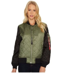 CHAQUETA ESTILO MILITAR ALPHA INDUSTRIES PARA MUJER MA-1 DIAMANTE talla L NEGRO SABIO WJM4 - Imagen 1 de 6