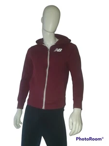 New Balance Burgundy Zip Up Hoody Mens Size Small - Picture 1 of 4