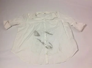 Old Navy F25 Mens Dress Shirt 100% Cotton Cuffed Sleeve Stay White Size 3X Plus - Picture 1 of 7