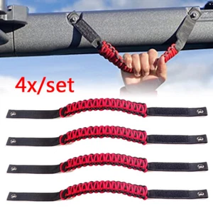 2 Pack Red Roll Bar Grab Handles Paracord Grip Handle for Bronco 2021 2022 AS - Imagen 1 de 6