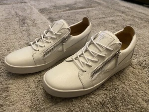 Mens Giuseppe Zanotti Guisy Ricamo White size Zip Trainers EU45 UK11 New  - Picture 1 of 11