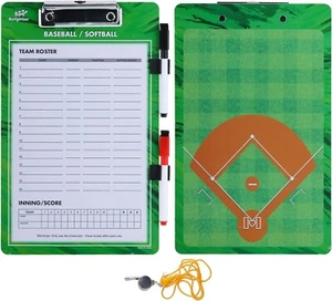 Baseball Clipboard per Allenatori - Tavola da Baseball a Doppia Faccia, Baseball Wh - Foto 1 di 5