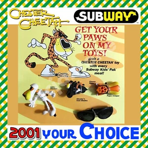 Subway 2001 CHESTER CHEETAH Gepard Katze Maskottchen Bendee Motorrad IHRE Spielzeug WAHL - Bild 1 von 12