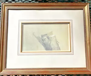 Michael Coleman Original 1974 Tree Stump Drawing with Amazing Frame and Matting - Picture 1 of 18