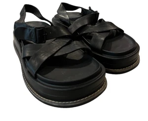 Chaco Townes halbhohe Damen-Sandale mit Riemen & Schnalle schwarz Leder Größe 6 Plateau - Bild 1 von 12