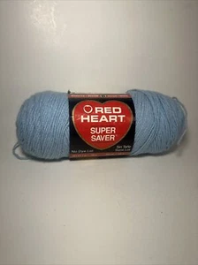 Red Heart Super Saver Yarn 0381 Light Blue Worsted Medium 4 Ply No Dye Lot - Picture 1 of 4