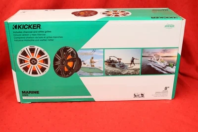 Kicker 45KM84L 8" Full Range Marine Boat Speakers KM8 Used #U1 - Image 1 of 4
