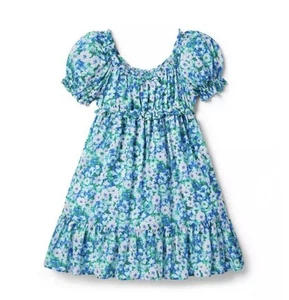 Janie and Jack Floral Puff Sleeve Chiffon Dress Girls Size 12 Nwt $84 - Picture 1 of 4