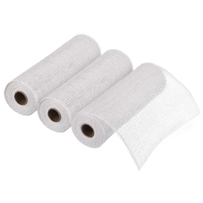 Malla de arpillera de polietileno de 10" 3 piezas para cinta de tela de malla de corona 6,4 yardas blanca Foto 1 de 4