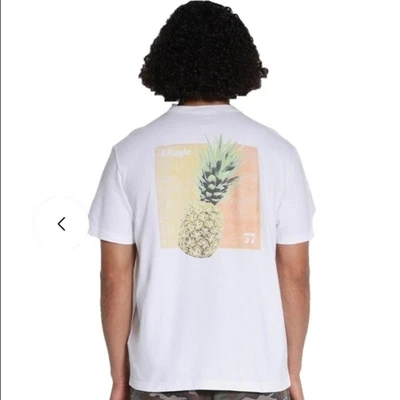 Camiseta para hombre American Eagle blanca con gráfico de piña súper suave talla M Foto 1 de 4