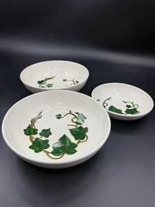 Juego De Colección De 3 Cuencos Para Servir Metlox California Ivy Pintados A Mano 9 Y 7 Pulgadas - Imagen 1 de 9