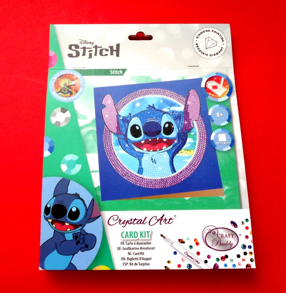 CRYSTAL ART Bastelset Grußkarten Kreativset STITCH  18 x 18 cm - Bild 1 von 1