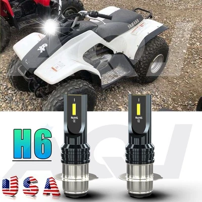 For Yamaha Breeze 125 1995-2003 2x H6M 80W 6000k LED Headlight White Bulbs - Изображение 1 из 4