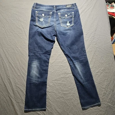 Day Trip Virgo Straight Leg Jeans Women's Size 34 Reg Blue Mid Rise 5 Pocket - Image 1 of 4