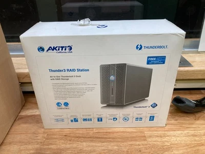 AKITIO THUNDER 3 RAID STATION ALL IN ONE THUNDERBOLT 3 DOCK WITH RAID STORAGE - Image 1 of 3