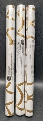 X3 RoomMates RMK9121WP Metallic Gold Trellis Peel and Stick Wallpaper - Image 1 of 4