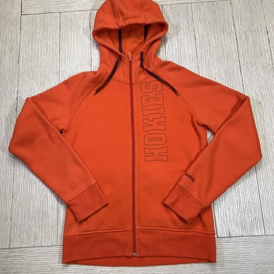 Virginia Tech Hokies Columbia Hoodie Womens Medium Orange NCAA Football Zip - Image 1 of 4