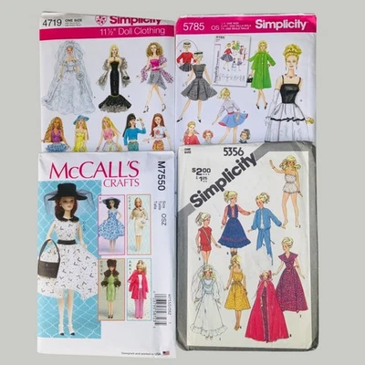 U-Pick Barbie 11-1/2" Doll Clothes Sewing Patterns Vintage and Modern UC - Image 1 of 4