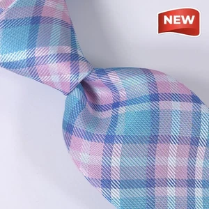 CLUB ROOM Men's Necktie, Plaid Pattern, Blue and Pink. REGULAR PRICE $55▪️NWT - Picture 1 of 9