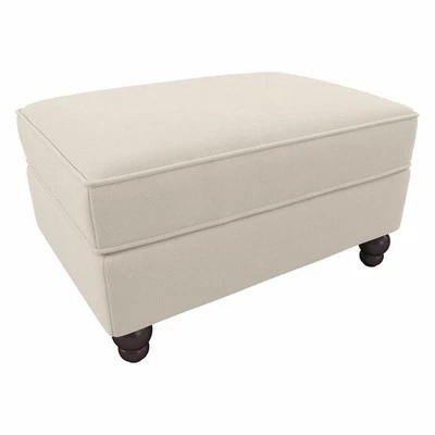 Otomana de almacenamiento tapizada Coventry en tela de espiga crema Foto 1 de 4