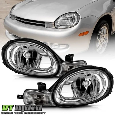 For 2000 2001 2002 Dodge|Chrysler Neon Chrome Headlights Headlamps Left+Right - Image 1 of 4