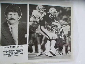 Todd Christensen Oakland Raiders 8x10 Hand Signed Autograph w/COA - Picture 1 of 1