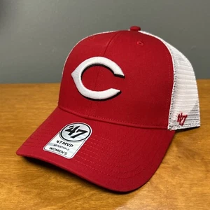 '47 Brand Cincinnati Reds Women’s Trucker Adjustable Hat Snapback Cap Red/White - Picture 1 of 5