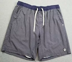 Pantalón Corto Vuori Kore Para Hombre Grande L Azul Gris Rayas Cintura Elástica Cordón Bolsillo - Imagen 1 de 14