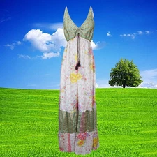 Womens Strap Boho Beach Maxi Dress, Summer Maxi Dress, Halter Dresses, White S/M