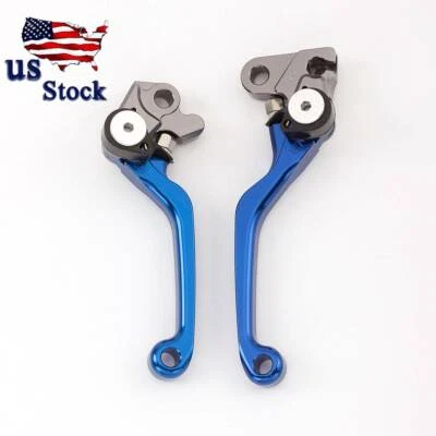 Blue For Yamaha YZ80 YZ85 2015-2016 2017 2018 CNC Pivot Dirt Brake Clutch Levers - Image 1 of 4