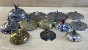 12 antique lids Metal Pickle Jar Compote Brass Stainless Silver plate Bakelite - Picture 1 of 20