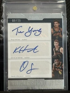 NBA Panini Triple ROOKIE Signatures Trae Young/Kevin Huerter/Spellman 9/25 - Picture 1 of 2