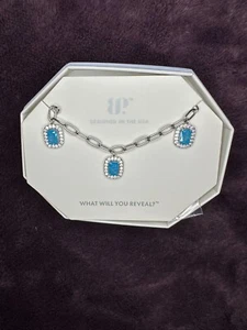 BP OG Necklace "Summer Skies Ahead" NK76374 Blue Topaz Ice Crystal Rhodium  - Picture 1 of 5