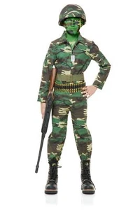 Army Costume Kids Soldier Halloween Fancy Dress - Picture 1 of 4