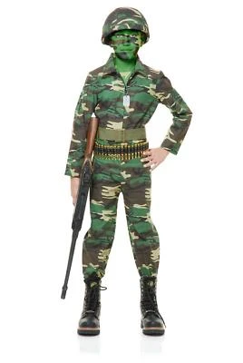 Army Costume Kids Soldier Halloween Fancy Dress - Image 1 of 4
