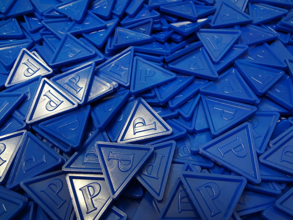  Pfandmarken Wertmarken Veranstaltung PM 04 Dreieckig verschiedene Mengen / Blau - Bild 1 von 1