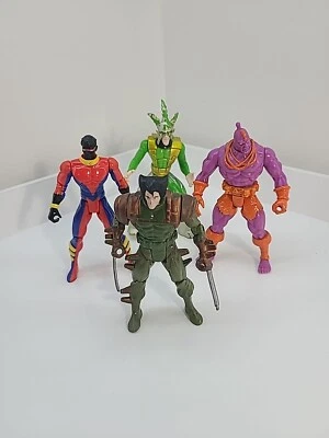 Vintage X Men Action Figure Lot Wolverine Krule Electro Spark Sunspot - Image 1 of 4