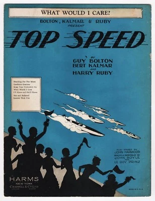 Bert Kalmar "TOP SPEED" Harry Ruby / Ginger Rogers (Debut) 1929 Sheet Music - Image 1 of 3