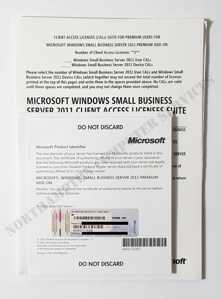 Windows SBS 2011 Premium Add-On HP ROK SQL 2008 R2 with 5 CALS 644258-B21 incVAT - Image 1 of 3