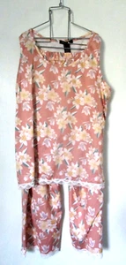NANETTE LEPOR PLUS SIZE 1X ~2 PC PAJAMA SET TROPICAL FLORAL PRINT - Picture 1 of 5