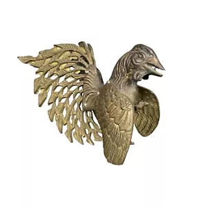 Vintage Solid Brass Fighting Rooster Mid-Century 8" x 5" x 4" - Picture 1 of 7